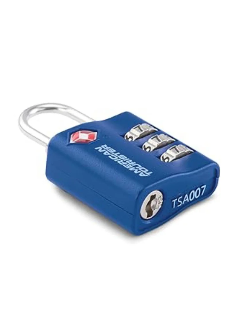 American Tourister  TSA 3 Dial Combination Lock, Blue|3 Dial Combination|Sleek and modern look, matching well with any travel gear  | Best Price UAE